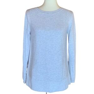 Hilary Radley light gray ribbed knit sweater Size Small